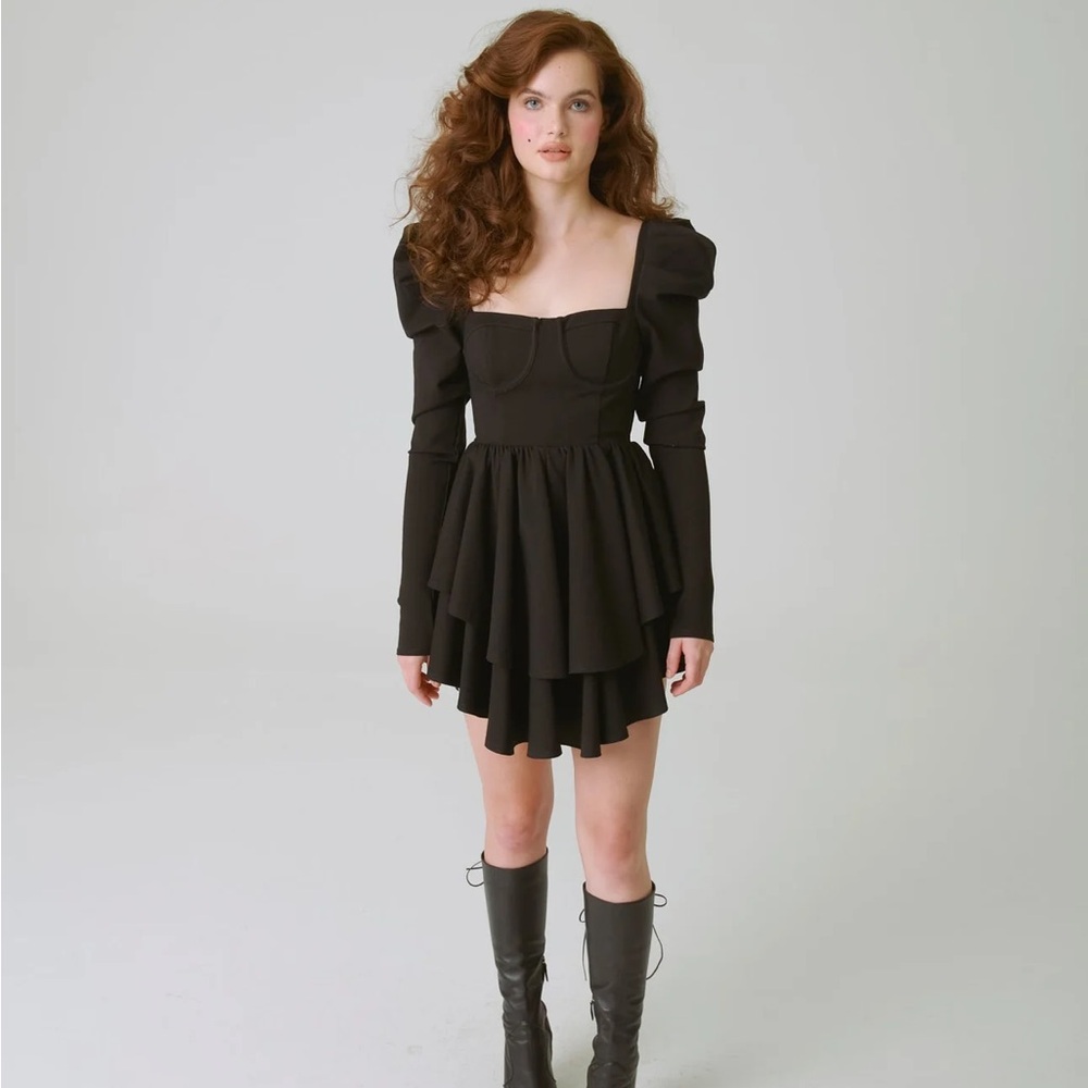 Selkie The Boleyn Dress in Caviar size S